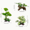 Aquarium Plant and Decoration Set with Sinking Wood set