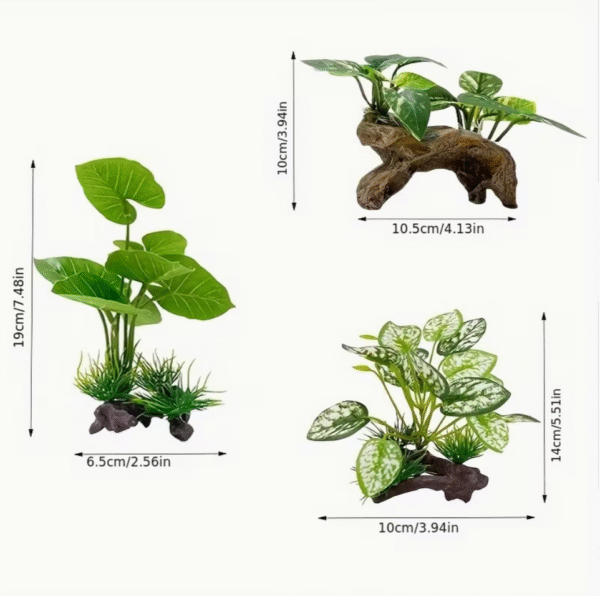 Aquarium Plant and Decoration Set with Sinking Wood set