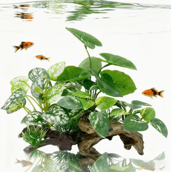 Aquarium Plant and Decoration Set with Sinking Wood set