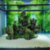 Double Sided Aquarium Mountain Landscape Decoration