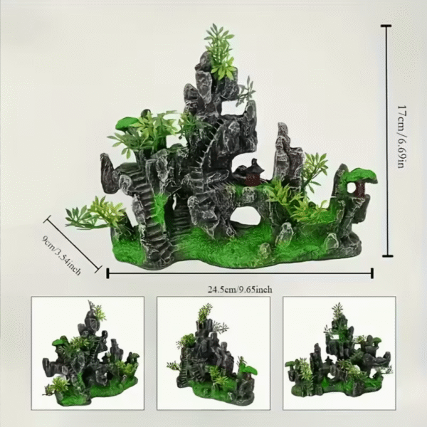Double Sided Aquarium Mountain Landscape Decoration