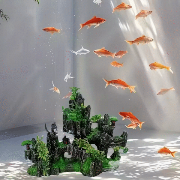 Double Sided Aquarium Mountain Landscape Decoration