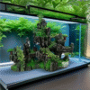 Double Sided Aquarium Mountain Landscape Decoration