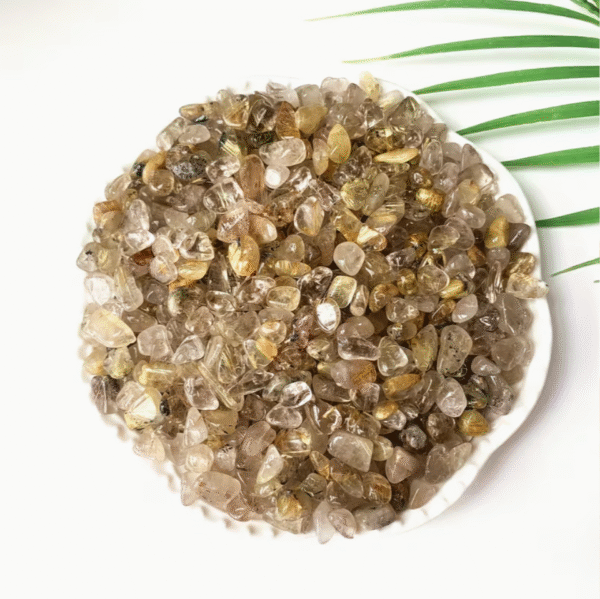 100g Natural Gold Spotted Quartz Crystal Chips