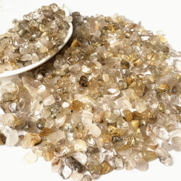 100g Natural Gold Spotted Quartz Crystal Chips