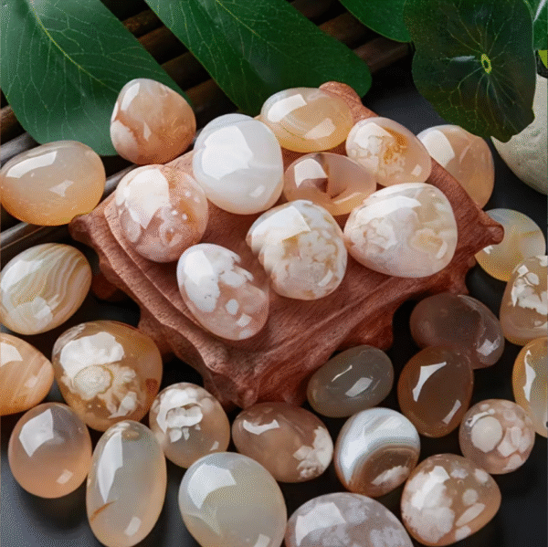 40pcs Cherry Blossom Agate Stones