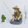 Large Aquarium Fishing Scene Resin Figures set