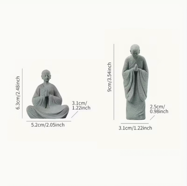 Resin Buddhist Monk Figurine Set